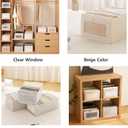 6 Pack linen storage box, with transparent window - foldable clothing storage box, suitable for organizing wardrobes, toys, books | home storage container (6)