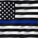 Anley Fly Breeze 4x6 Foot Thin Blue Line US National Flag - Vivid Color and Fade proof - Canvas Header and Double Stitched - Honoring Law Enforcement Officers Flags Polyester with Brass Grommets