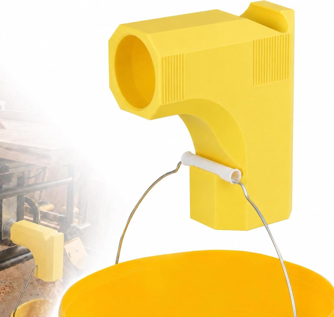 Table Saw Dust Collector Adapter Compatible with DeWALT DWE7485 - Features Dual Integrated Hooks for Dust Bucket, Efficient Sawdust Collection, Textured Grip & Clog-Free Design