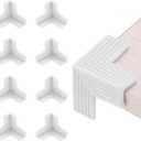 uxcell Corner Protectors, 8 Pcs Table Corner Protectors, Furniture Corner Guard and Edges Safety Bumpers for Table Edges and Sharp Corners (3D-Shaped, White)