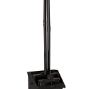 Carlisle FoodService Products DuoPan Upright Dust Pan and Broom Set, Essential Cleaning Tools for Home and Commercial Use, 36" Handle, 1 Count, Black