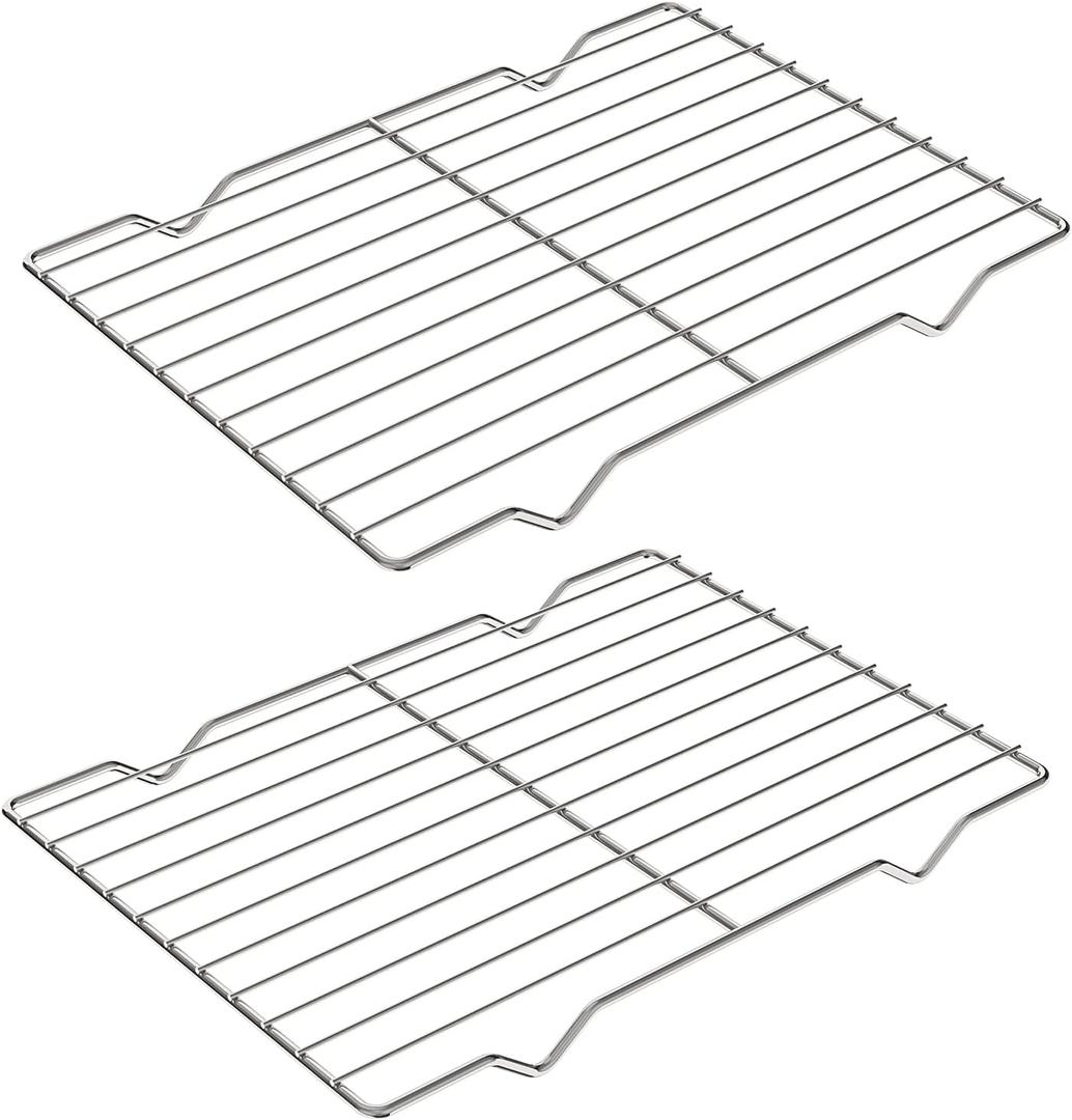 2 Pack Cooling Rack for Baking, 8.3" x 11.4" Stainless Steel Grill Rack, Small Grid Baking Rack for Baking Cooking Roasting Oven (Silver)