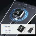 2025 Upgraded Wireless CarPlay Adapter for iPhoneAndroid, Mini Wired to Wireless Adapter for CarPlay Android Auto, Plug and Play, Stable Connection & No Latency