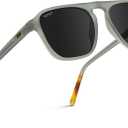 WearMe Pro Polarized Modern Aviator One-Bridge Square Mens Sunglasses (Moon Rock Grey / Black Lens)