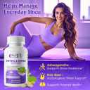 Cortisol Supplements for Women & Men - Adrenal Support with Ashwagandha, L-Theanine & Holy Basil for Stress Relief, Mood & Steady Focus - Hormone Balance - 120 Vegan Capsules (EXP 05/01/27)