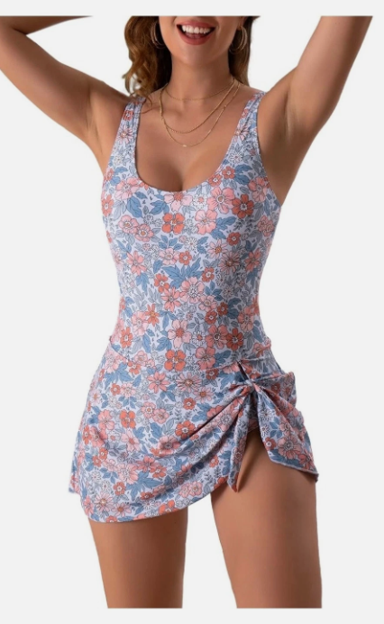 Eomenie Plus Size Swimdress for Women One Piece Swimsuit Tummy Control Swim Dresses Skirt Bathing Suit 2XL