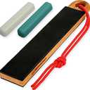 BeaverCraft Leather Strop for Knife Sharpening LS9P02 - Stropping Kit with Polishing Compound - Leather Knife Sharpener - Honing Strop Block 2-sided