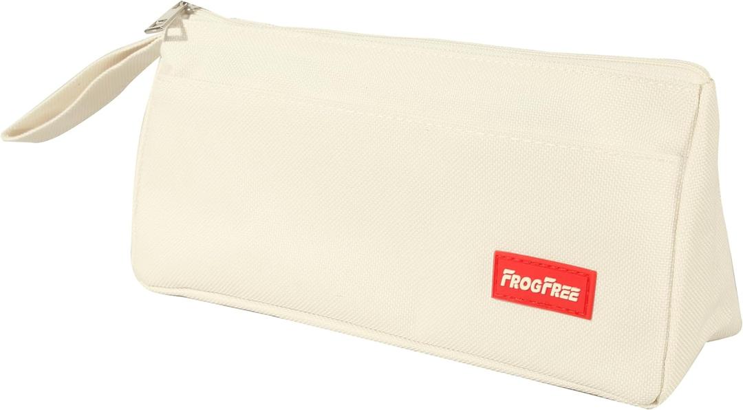 Pencil Case Large Capacity Pencil Pouch equipped with Simple & Convenient Design, for learn & Office Stationery OrganizerBeige