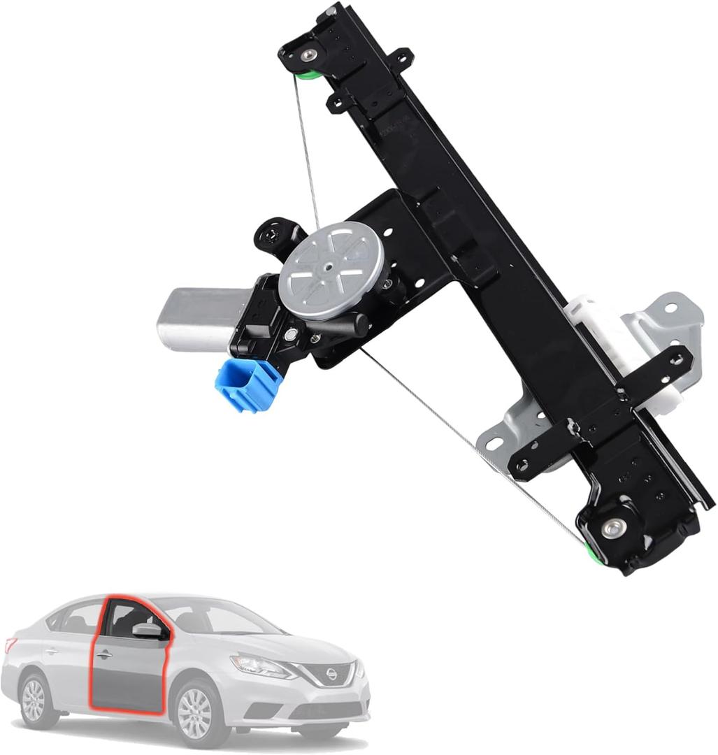 Front Right Passenger Side Power Window Regulator with Motor Assembly (without Anti-Pinch & 2 pins) Compatible for 2013-2019 Nissan Sentra, Replace 751-395, 80720-3SG0A, 80720-9AM0A, 125-59381R