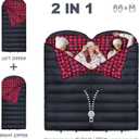 0 Degree Sleeping Bag 100% Cotton Flannel XXL Cold Weather Winter Oversized Sleeping Bag for Adults Camping Zero Degree Big and Tall with Compression Sack