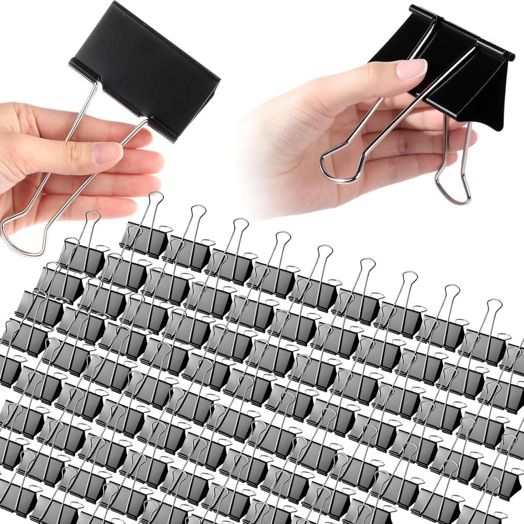 Jetec 50 Pcs 3 Inch Jumbo Binder Clips Extra Large Binder Clips Bulk Black Big Heavy Duty Metal Giant Large Paper Clamps for Office and Home Supplies Organization Kitchen Food Bags Drawing