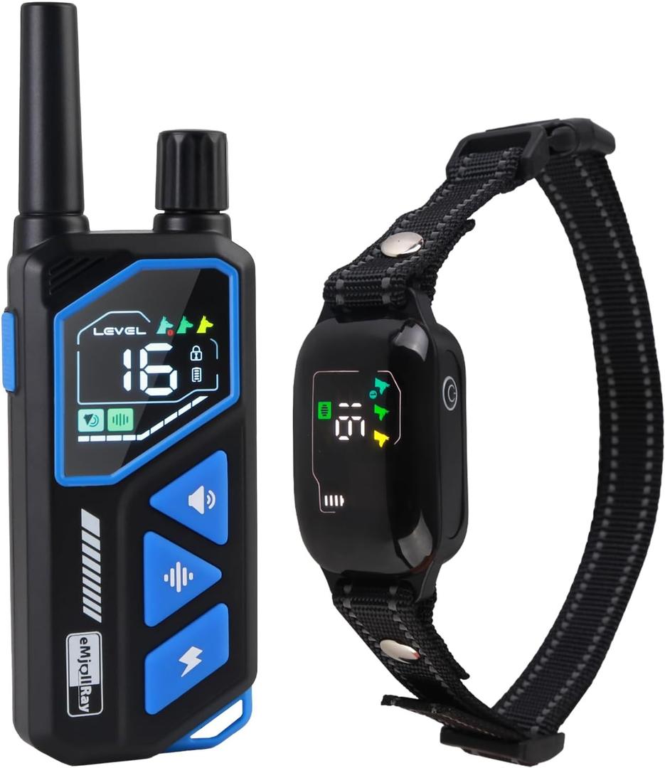 Dog Shock Collar with Remote Control, Dog Training Collar IPX7 Waterproof Rechargeable Electric Dog Collar for Small Medium Large Dogs 3300 Ft Beep,Vibration,Shock,Flash Light