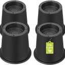 4 Pack Furniture Risers 4 Inch, Bed Risers Heavy Duty for Table Desk Couch Chair Sofa Cabinet Bed Frame Dorm, Round Table Leg Risers Lift Height 4", Black
