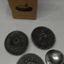 Steel Wool Scrubber, 4-Pack Stainless Steel Scrubber Pads with Handle - The Ultimate Scouring Solution for Rust, Stubborn Messes on Cookware, Grill, Oven & Kitchen Sinks
