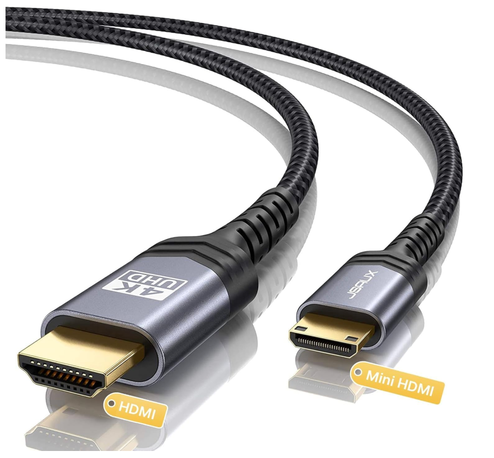 JSAUX Mini HDMI to HDMI Cable 6FT, [Mini HDMI][Aluminum Shell, Braided] High Speed 4K 60Hz HDMI 2.0 Cord, Compatible with Camera, Camcorder, Tablet and Graphics/Video Card, Laptop, Raspberry Pi Zero W