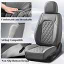 Coverado Leather Seat Covers, Car Seat Covers Full Set, Waterproof Faux Leather Seat Cover, Car Seat Protectors 5 Seats, Automotive Seat Covers Universal Fit for Most Cars SUV Trucks, Gray