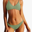 ZAFUL Women's Solid Spaghetti Strap Bralette Bikini Set Two Piece Swimsuit L