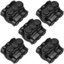 5 Pack Black Multi Cable Connector Insulated Multi Tap Connector 3 Wire Port Splice Dual Sided Entry Prefilled with Oxide Inhibitor (2-14awg)