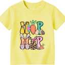 Happy Easter Shirt Kids-Easter for Toddler Boys Girls Tee Tops Hip Hop Easter Shirt Toddler C-Yellow, 4T