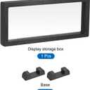 MECCANIXITY Floating Frame Display Holder Stand 3D Jewelry Display Box with Base 11.81 x 4.33 x 0.79 inch Black Pack of 1