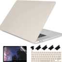 DONGKE Compatible with Older MacBook Pro 16 inch Case 2020 2019 A2141, Matte Plastic Hard Shell Case & Keyboard Cover for MacBook Pro 16 inch with Retina & Touch Bar Fits Touch ID, Stone