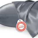 Bedsure Satin Pillowcase 2 Pack Similar to Silk Pillow Cases Standard Size, Pillow Case for Sleeping Women with Envelope Closure, Gifts for Women Men, Space Grey, 20x26 Inches