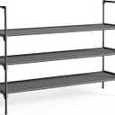 Kitsure Shoe Rack - 3-Tier Shoe Organizer, Shoe Rack for Closet, Entryway, Bedroom, Easy- Assembly Storage Shelf with Side Handles, 36.2" Wide - 3 Tiers, Black