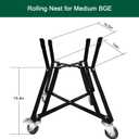 Medium BGE Nest,Grill Stand for BGE Accessories, Rolling Nest with Heavy Duty Locking Caster Wheels Powder Coated Steel for BGE Smoker Kamado Joe Grill Stand Accessories