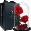 Gifts for Women Forever Preserved Red Rose,Birthday Valentines Day Gift with Red Eternal Flower in Glass Dome,Gifts for Valentine's Day Mothers Day Christmas Anniversary Birthday (#Red)