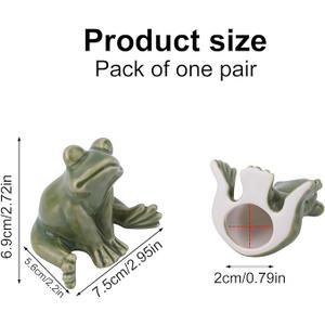 1Pack Toilet Bolt Caps Decorative, Ceramic Frog Toilet Screw Covers Cute Porcelain Hidden Bottom Cover Easy to Install Perfect for Bathroom Decoration (Seaweed Green)