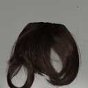 Clip in Bangs, Synthetic French Bangs Hair Clip, Medium Brown Fake Bangs Fringe with Temples Hairpieces for Women Natural Curved Hair Extensions for Daily Wear