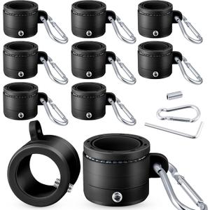 8 Pcs Flag Pole Rings for 0.76-1.0 in Flag Pole with Metal Clip 360 Degree Free Rotating Adjustable Fastener Flagpole Mounting Swivel Ring for 250th Anniversary America Holiday Outside House(Black)