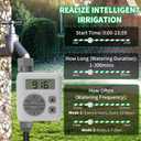 Sprinkler Timer, Programmable Irrigation Water Timer for Garden Hose, Solar/Battery Dual Power & Professional Leak-Proof Design, Rain Delay/Auto/Manual Watering System, Gray (Grey)