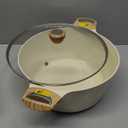 SENSARTE Ceramic Nonstick Stock Pot with Lid, 2.6/4.5/6.6/8.5 QT Soup Pot Casserole Pot, Non-toxic Healthy Pasta Pot, Large Cooking Pot Stew Pot, Induction Compatible, PFOA PFAS PTFE Free, White