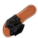 Bow Decor Single Band Slide Sandals Flat Sandals for Women, Size 8