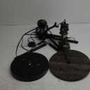 Farmhouse Floor lamp with Table, Double Head Vintage Floor Lantern, Standing lamp for Living RoomBedroom, Rustic Floor Lamp with Black Brown Finish