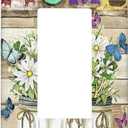 Farmhouse Flower Butterfly Wood Single Rocker Light Switch Plates Outlet Covers Decorative Electrical Wall Plate Receptacle Switchplate Decorate Plug Cover For Bathroom Kitchen 4.6 * 2.8 Inch