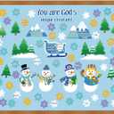 Jutom Winter Bulletin Board Decorations Set Christmas Christian Bulletin Board Cutouts God Made Me Unique Religious Classroom Decoration Snowman Snowflake Cut Outs for Xmas Sunday School Church Decor