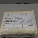 LuxClub 4 PC Queen Size Sheet Set, Breathable Luxury Bed Sheets, Deep Pockets 18" Wrinkle Free Cooling Machine Washable Hotel Bedding (Striped Cream)