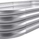 Land Guard Galvanized Raised Garden Bed Kit, Galvanized Planter Garden Boxes Outdoor, Oval Large Metal Raised Garden Beds for Vegetables