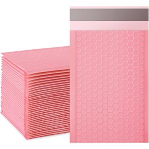 Packbabol Bubble Mailers, 4x7 Inch Padded Bubble Mailers Pack of 50 Bubble Envelopes Opaque Self Seal Adhesive Waterproof Bags for Shipping and Packaging (Pink, 4x7-50)