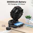 Portable Misting Fan for Outdoors Patios - 30000mAh Rechargeable Battery Powered Camping Fan, 4 Spray Mister with Timer, Fits 10-13" Bucket, 4 Speed, 90 Auto Oscillation for Garden Sports Travel Golf