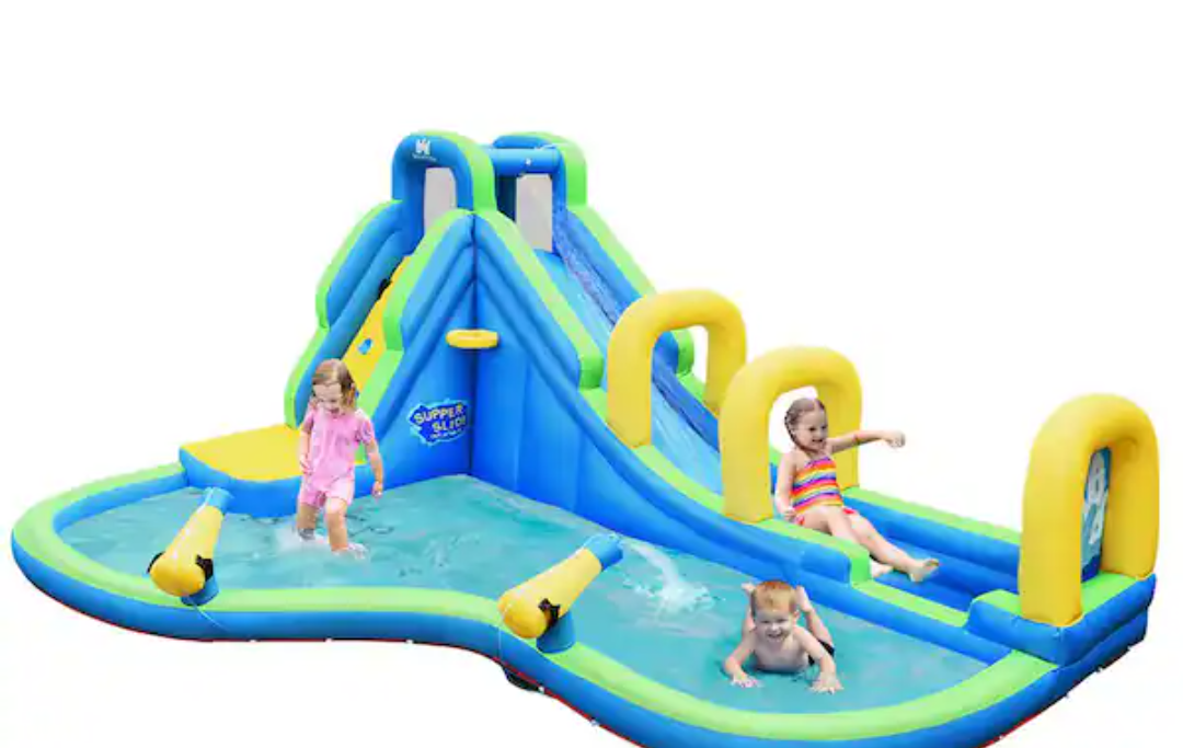 Inflatable Water Slide Kids Bounce House Castle Splash Water Pool with 680-Watt Blower