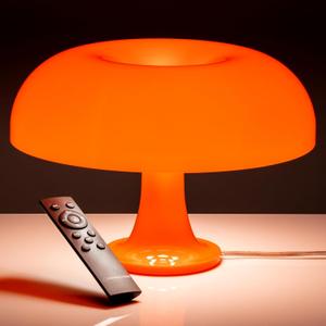 Orange Mushroom Lamp with 3 Lighting Modes - Attractive Funky Unique Lamps for Kids Bedroom - Dimmable 70s Retro Mid Century Vintage Collection Donut Lamp for Bedroom