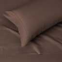 Amazon Basics Lightweight Super Soft Easy Care Microfiber 3-Piece Twin XL Sheet Set with 14-Inch Deep Pockets, Solid, Chocolate