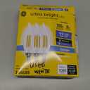 GE Ultra Bright LED Light Bulbs, 100W, Daylight Candle Lights, Clear Decorative CA12 Light Bulbs, Candelabara Base (3 Pack)