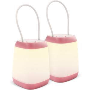 EXTRASTAR 2 Pack LED Battery Operated Lights, Portable LED Tent Lantern, IPX4 Water Resistant, 3 Modes for Backpacking Camping Hiking Emergency Light, Lamp for Outdoor and Indoor