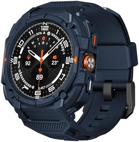 Suoman for Samsung Galaxy Watch 7/8 Ultra 47mm (2024/2025) Case with Band, [No Tempered Glass] Rugged+ All-Round TPE Matte Protective Cover Bumper