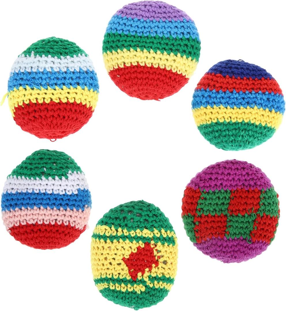 6Pcs Knit Sandbags for Toss Games Fun Sports Weights for Teamwork Family Play Random Colors for Parent Interaction Activities