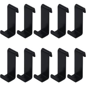 Antrader Hook 10pcs Snap-on Flat J Style Hanger,Cold Rolled Steel,Tile,Billboard,Display Board, Black,Lengthened,1.5mm Thickness